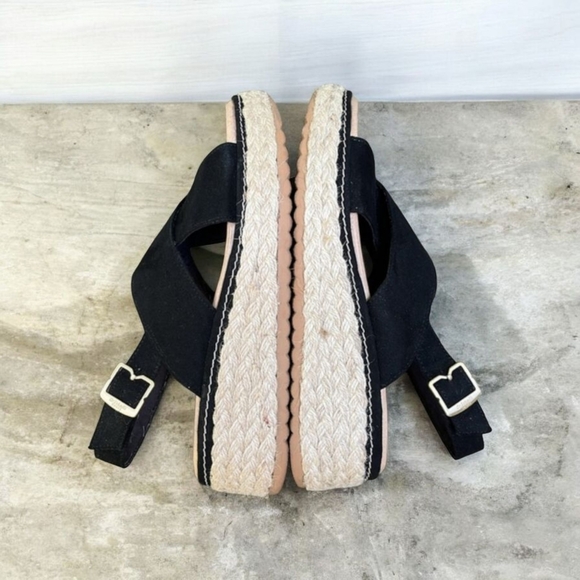 Dr. Scholls “Ember” Cross Strap Espadrille Wedge Sandal in Black Size 6 - Picture 5 of 11